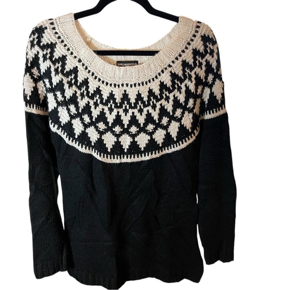 Fairisle Fisherman’s Sweater, Cozy, Ski Lodge, Cabin, Winter, M - Picture 3 of 8
